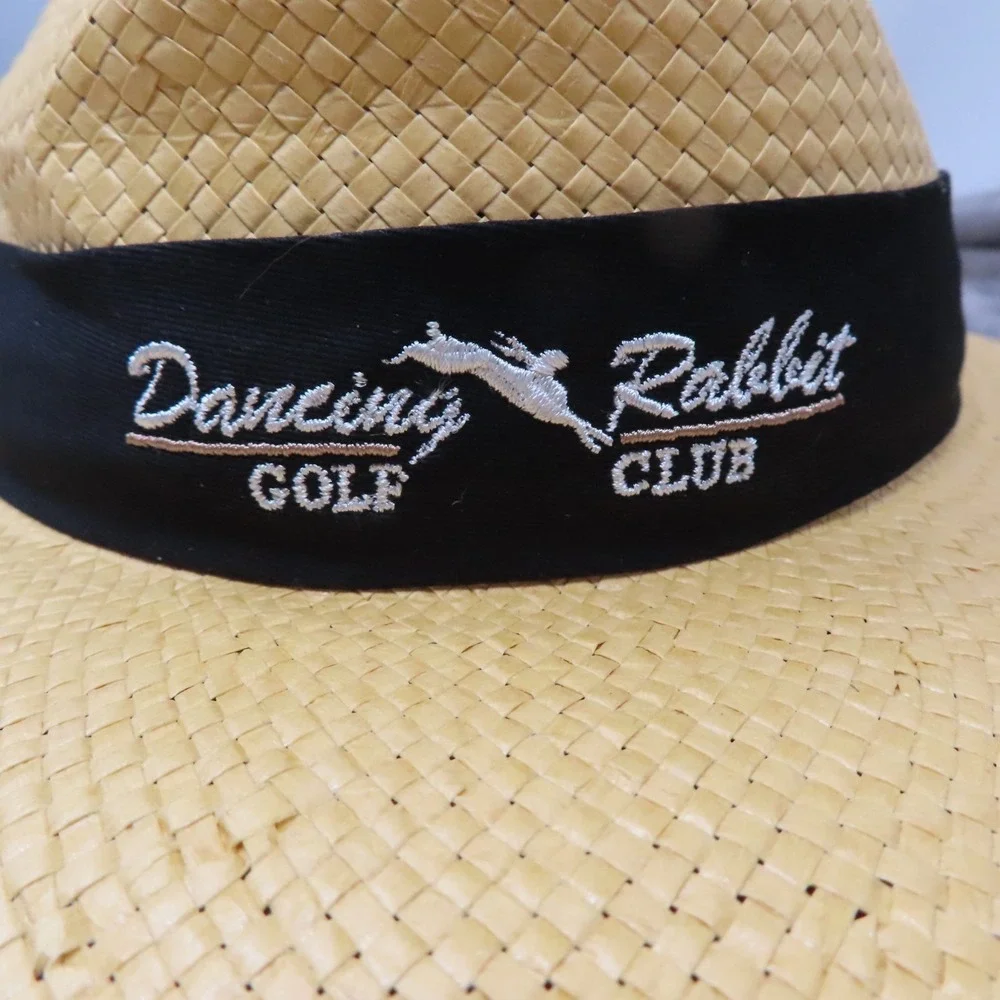 Ahead Fine Hats S/M Dancing Rabbit Golf Club Panama 50+ Yellow‎ Straw NEW